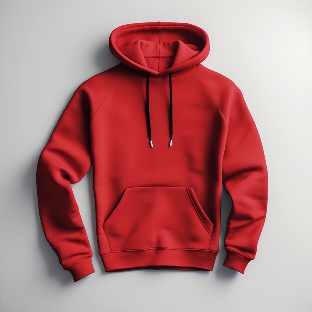 Sudadera deportiva roja con vista a ropa de moda minimalista