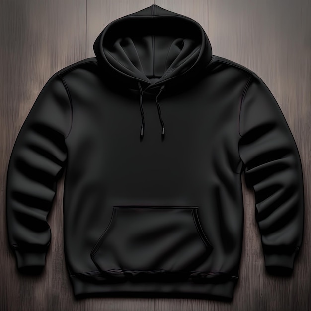 sudadera oscura con sudadera con capucha negra sobre fondo oscuro vista frontalsudadera oscura con sudadera con capucha negra