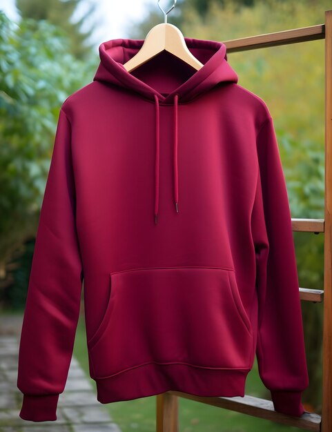 Foto una sudadera roja con capucha que tiene una capucha