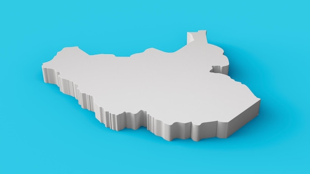 Sudan 3D-Karte Geografie Kartografie und Topologiekarte 3D-Darstellung