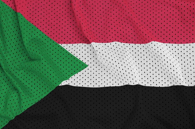 Foto sudan flagge gedruckt auf einem polyester nylon sportswear mesh stoff