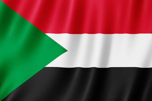 Sudan-Flagge weht im Wind.