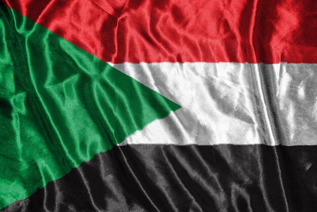 Sudan-Stoffflagge Satin-Flaggen-wehende Stoff-Textur der Flagge