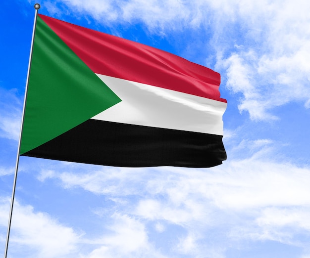 Sudan wehende Flagge 3D-Darstellung