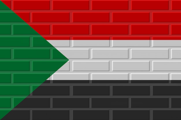 Sudan Ziegel Flagge Illustration