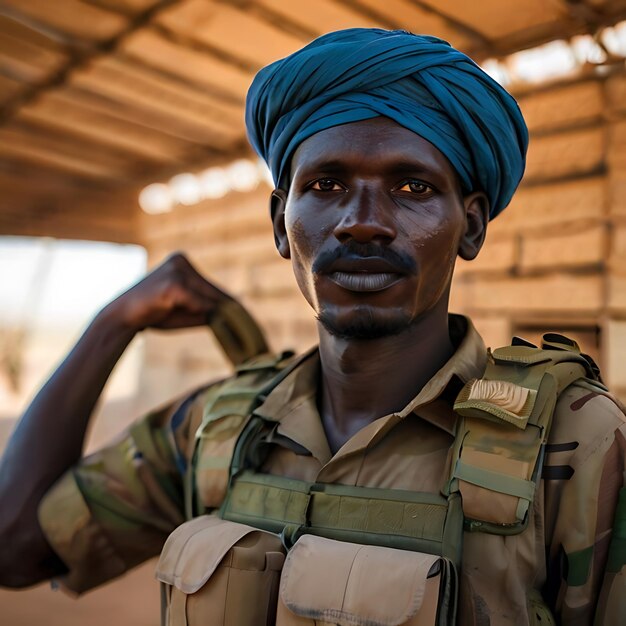 Sudanischer Soldat, der von KI generiert wurde