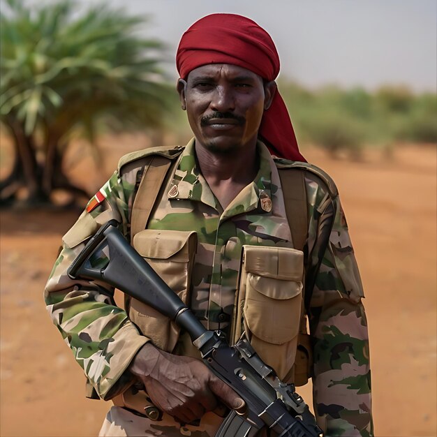 Sudanischer Soldat, der von KI generiert wurde