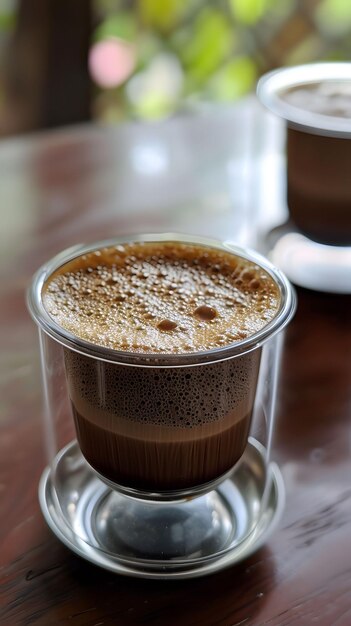 Südindischer Filterkaffee stark und schäumig