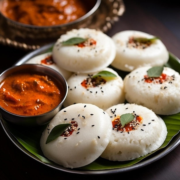 Südindisches Street Food Idli Idly