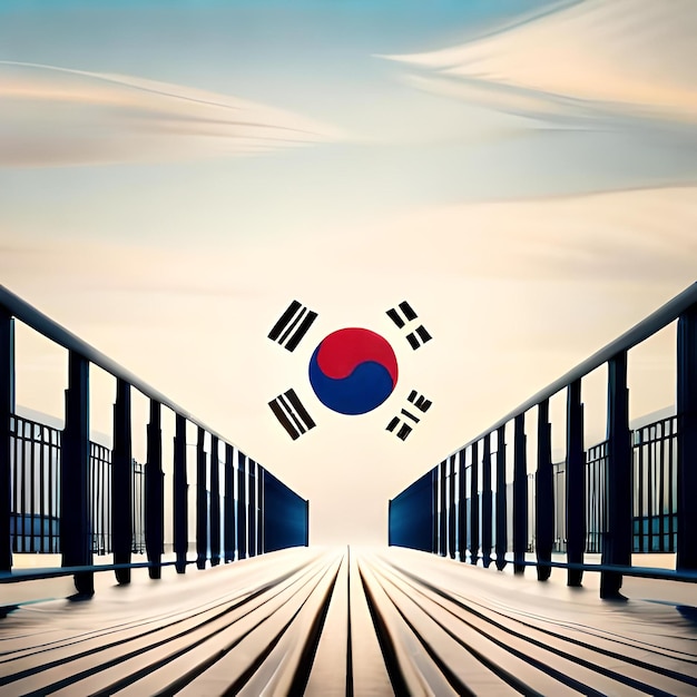 Südkorea-Flaggen-Herz-Banner