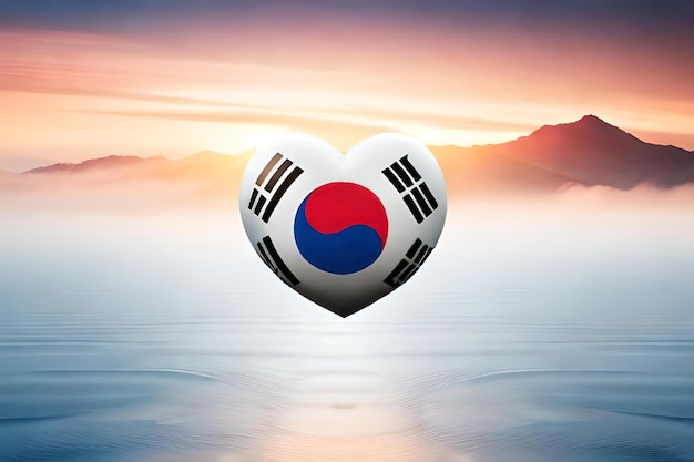 Südkorea-Flaggen-Herz-Banner