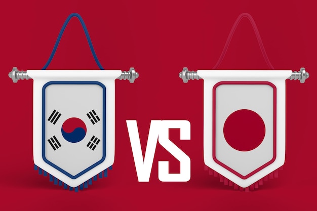 Südkorea VS Japan Flaggenbanner
