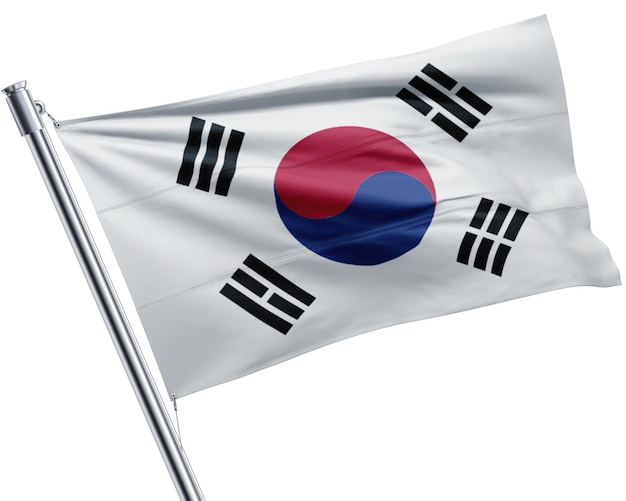 Südkoreanische Flagge winkt