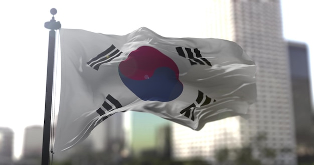 Südkoreas Nationalflagge schwenkt Flagge Politik und Nachrichtenillustration