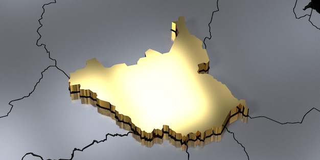 Südsudan Landform 3D-Darstellung