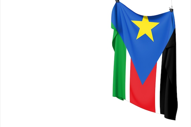 Südsudan wehende Flagge 3D-Darstellung