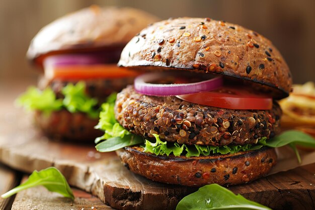 Foto südwestliche black bean quinoa burger food burger