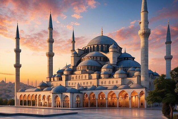 Süleymaniye-Moschee im Stadtteil Sultanahmet in der Altstadt von Istanbul Türkei Sonnenuntergang in Istanbul