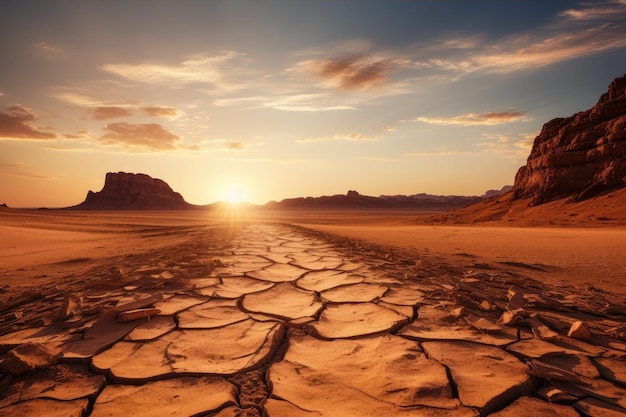 un suelo agrietado en un desierto