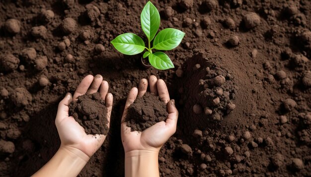 Suelo fértil y arcilloso adecuado para la plantación Textura del suelo Fondo Vista superior del suelo fresco Concepto de contaminación global Día Mundial del Suelo