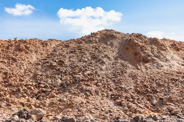 Suelo en la tierra como textura y fondo Advertencia o cinta protectora en un sitio de construcción