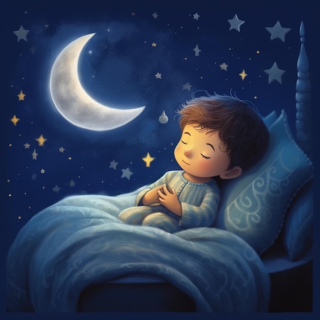 sueño nocturno de una ilustración infantil