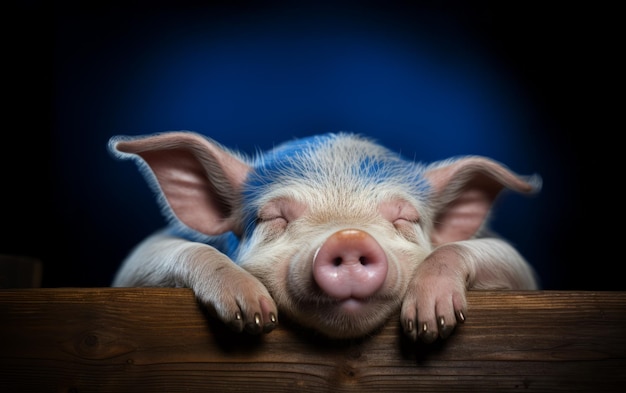 El sueño tranquilo de un cerdo en un rincón confortable