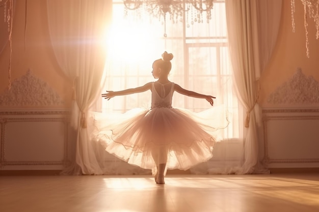 Foto sueños clásicos de bailarina imaginaciones elegantes para niñas pequeñas