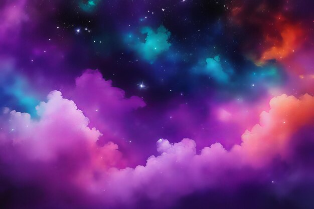 Los sueños vívidos un universo de acuarela abstracta púrpura