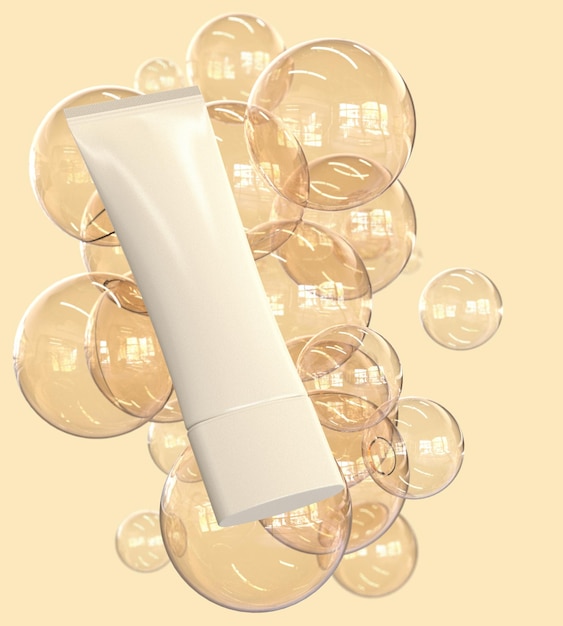 suero de crema cosmética, esencia uv. procesamiento 3d