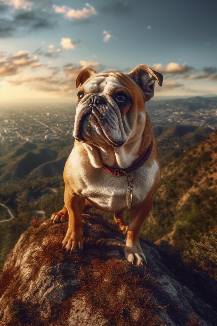 Foto süße bulldoggenfigur