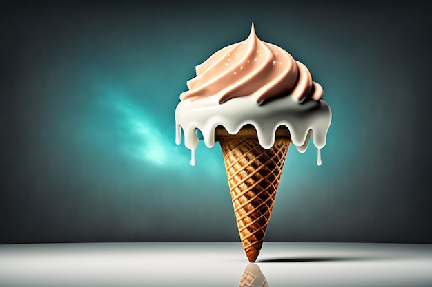 Süße Eiscreme Illustration Generative AI