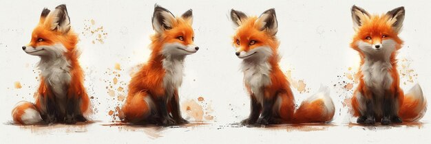 süße Fuchs Aquarellmalerei