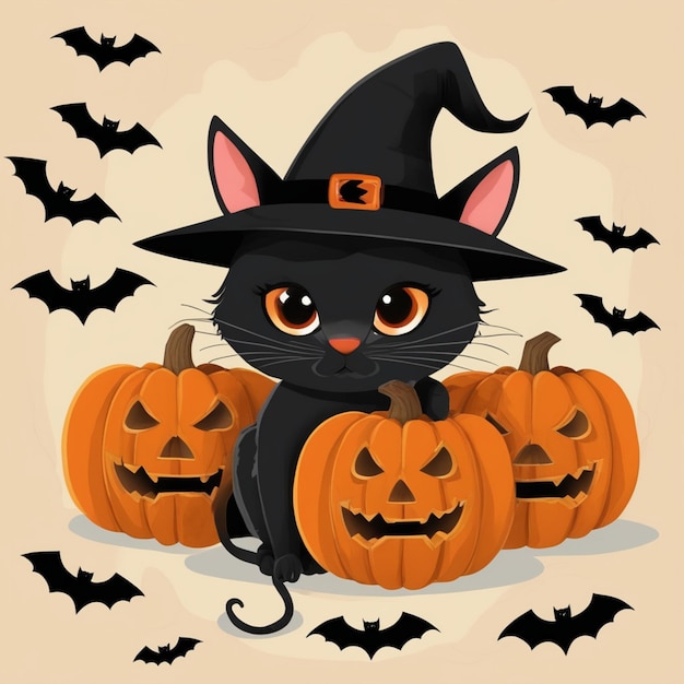 Süße Halloween-Katze