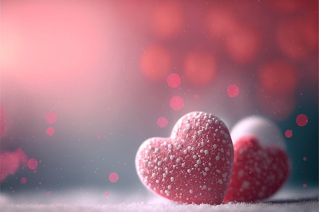 Süße Herzen, Valentinstag, Bokeh-Lichter Mikroherzen.