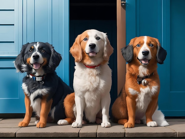 Foto süße hunde an einem ort, hunde, zwei hunde, süßes hundefoto, hundebild