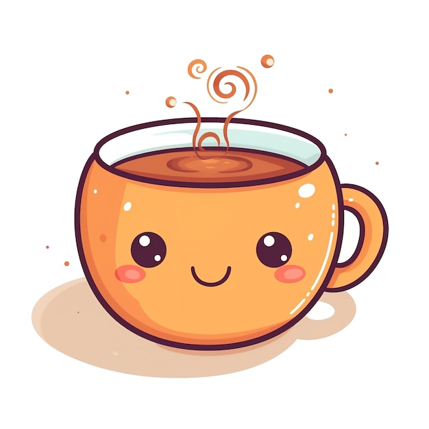 süße Kaffeetasse im Doodle-Stil