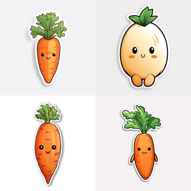 süße Karotten-Aufkleber