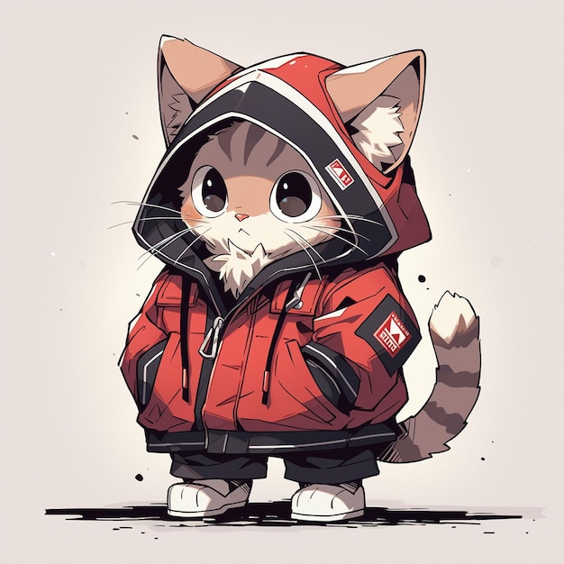 süße Katze mit Jacke