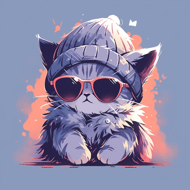 Süße Katze mit Sonnenbrille