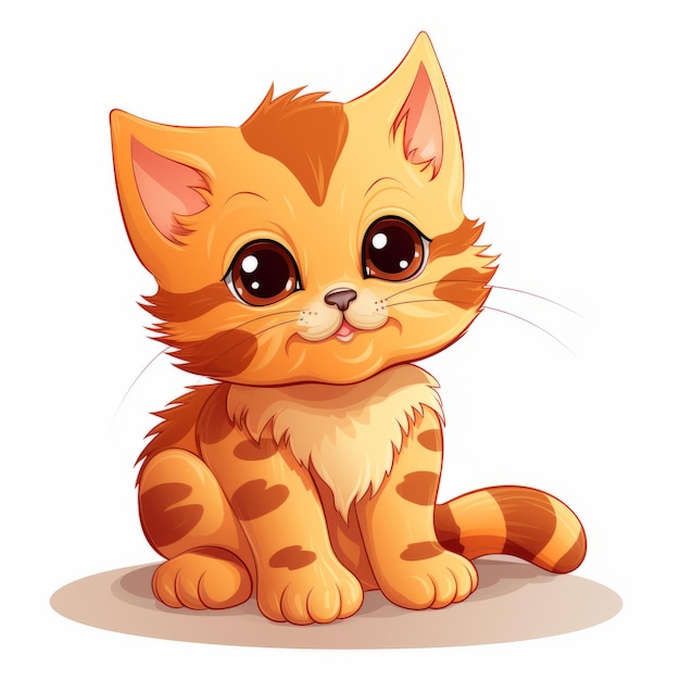 süße kleine Kätzchen-Vektorillustration auf weißem Hintergrund