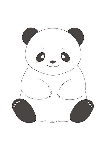 Süße Panda-Malseite auf A4-Papier