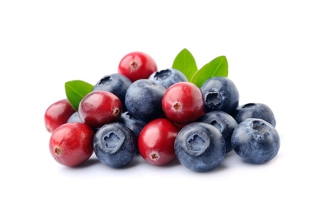 Süße Preiselbeeren und Blaubeeren.