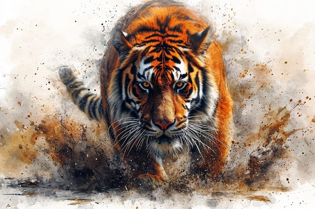 süße Tiger Aquarellmalerei