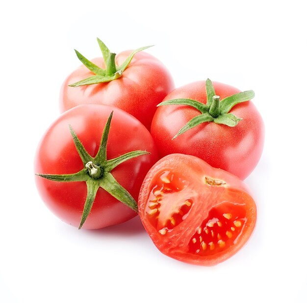 Süße Tomaten lokalisiert auf Weiß