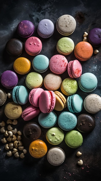 Süße und bunte Macarons