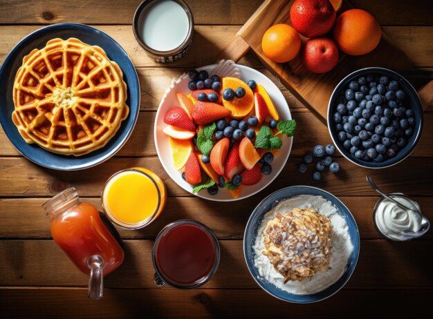 Süße Waffeln zum Frühstück