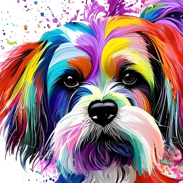 Süßer Bolognese-Hund in verschiedenen Farben