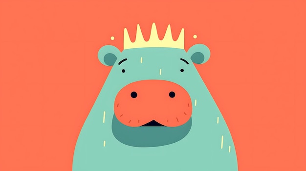 süßer Flusspferde-Cartoon-Pastell-Flusspferden-Hintergrund