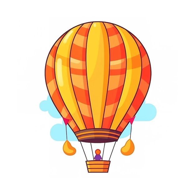süßer Karikatur Heißluftballon